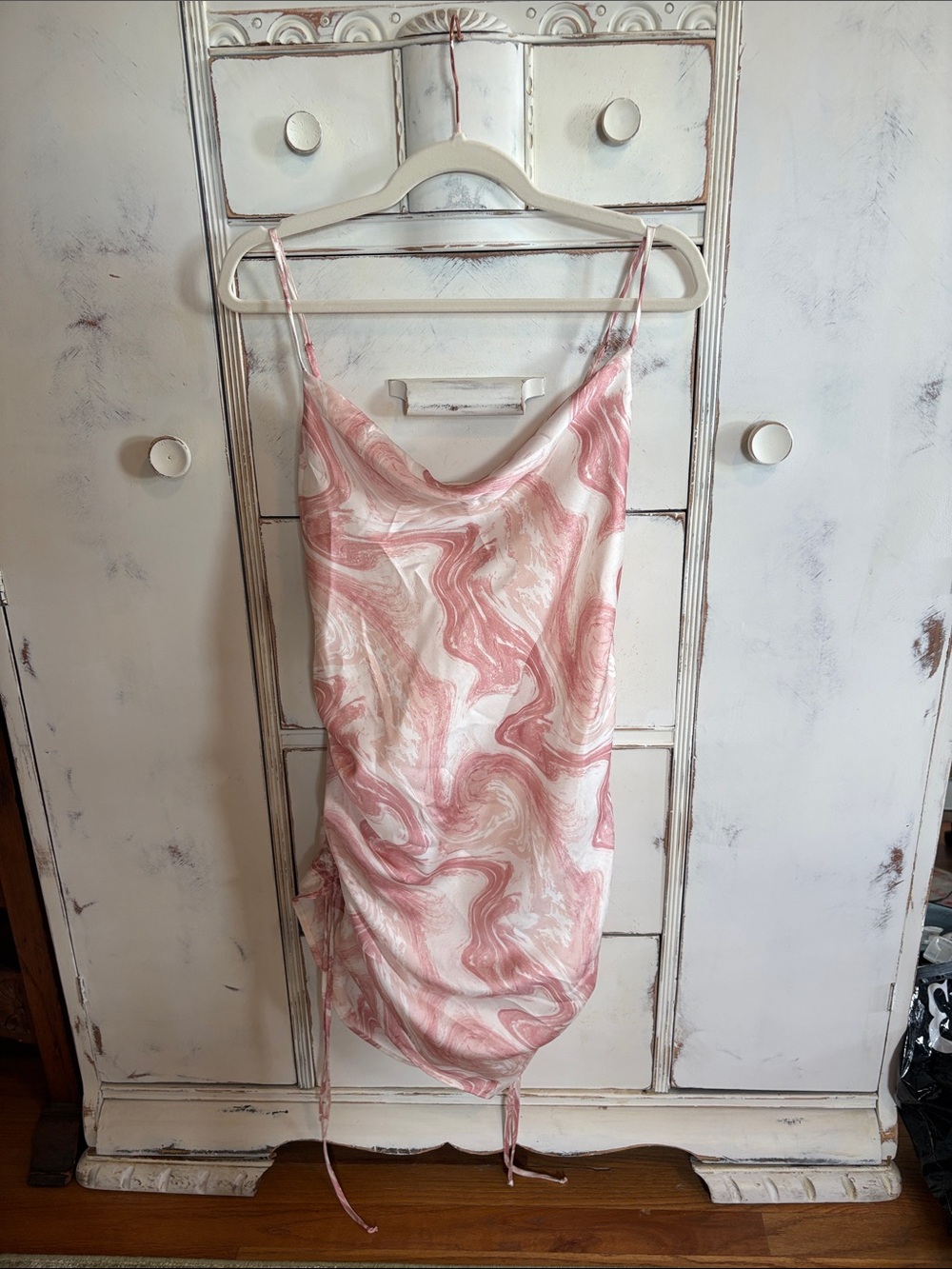 Gilli Pink Marble Runch Slip Dress 👗 size lg
